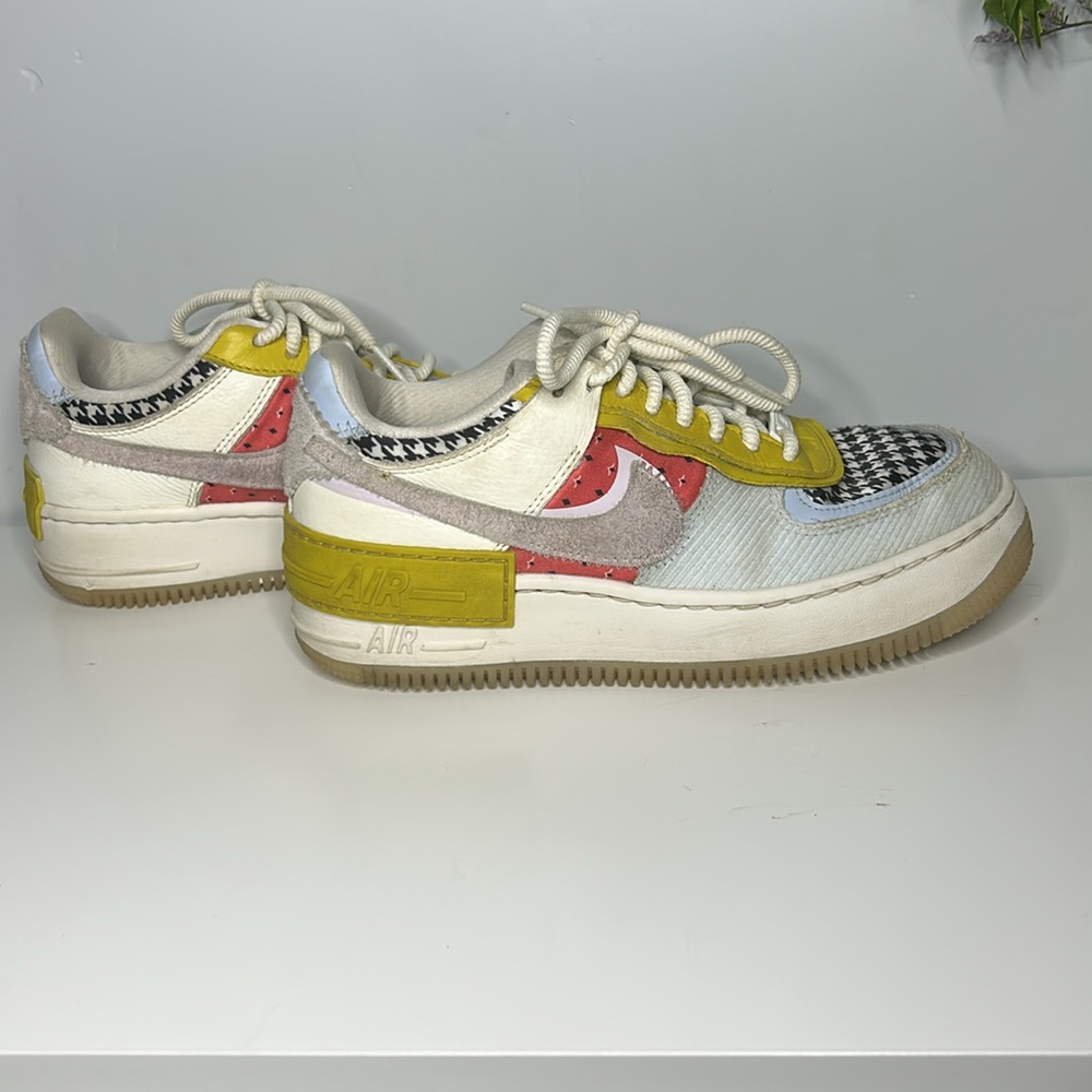 Nike Women Air Force 1 Shadow DM 8076-100 Patchwork Sneakers - Picture 4 of 8